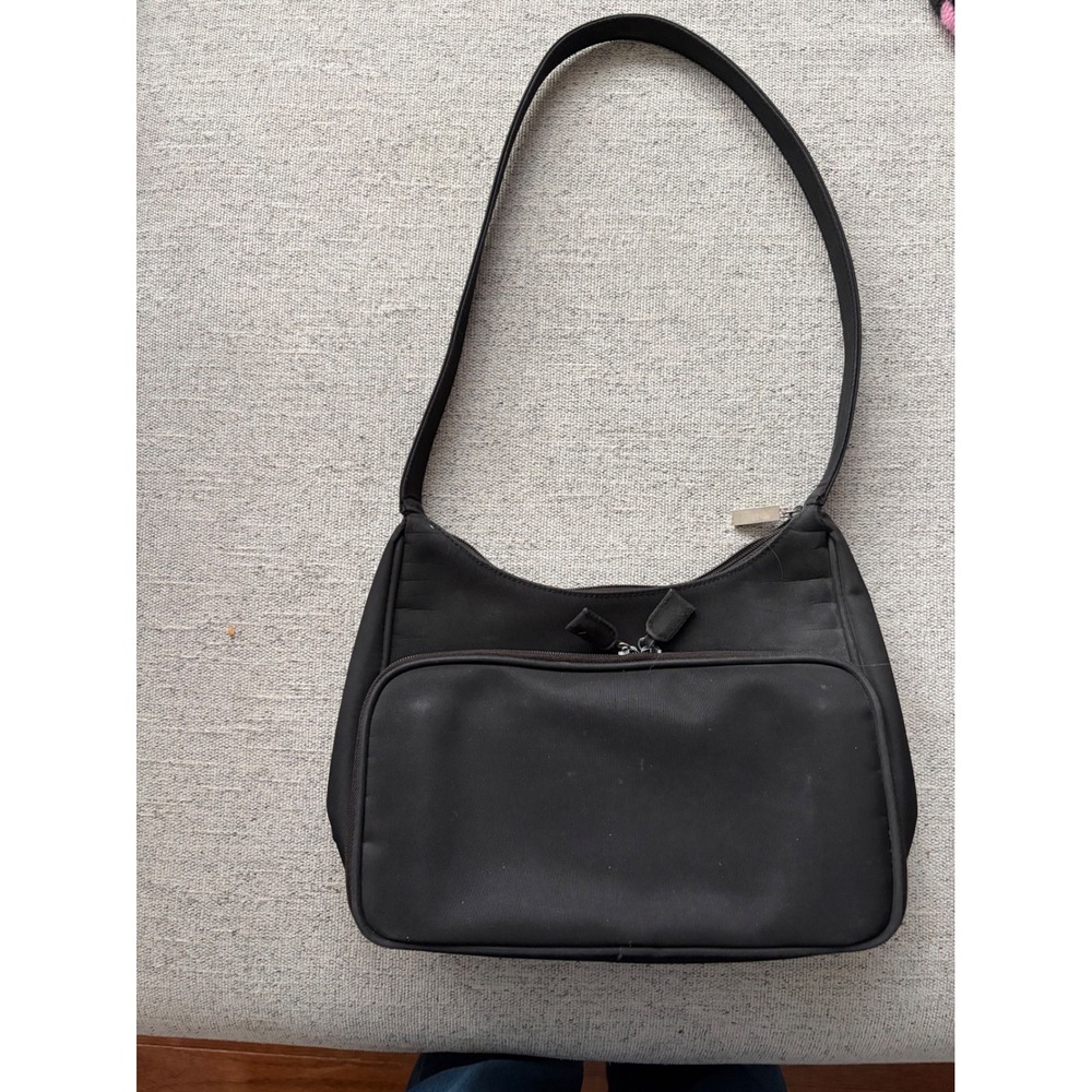 Cherokee Black Nylon Shoulder Bag Hobo Purse Front Zip‎ Pocket - Picture 2 of 8